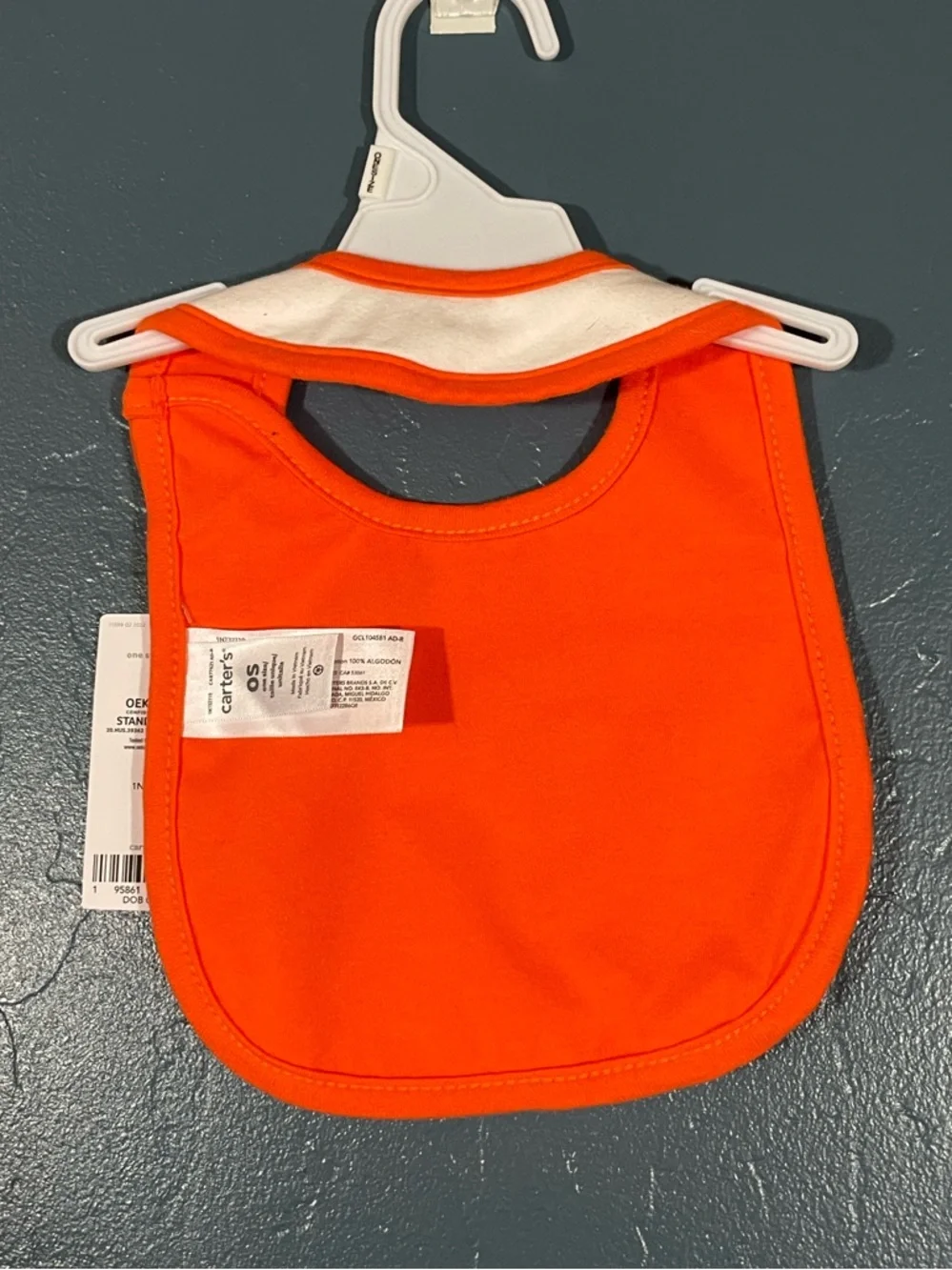 Carter’s Infant White and Orange First Halloween Bib